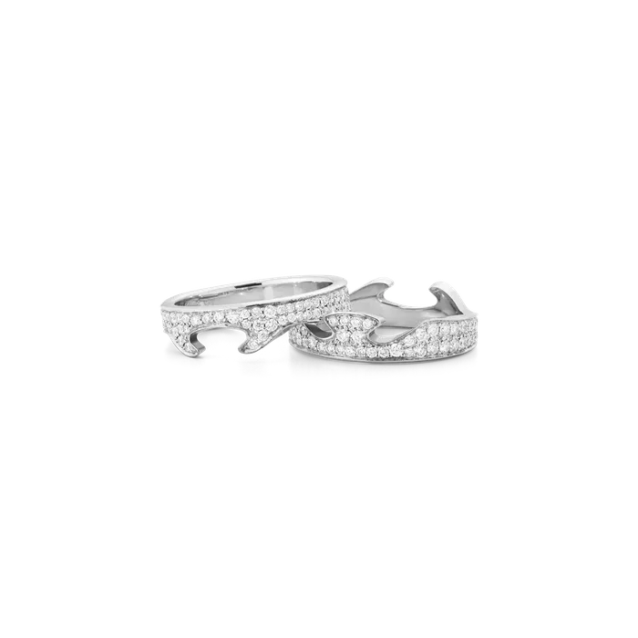 Rings Georg Jensen Fusion White Gold Diamond Puzzle Ring Set 1368 A Georg Jensen