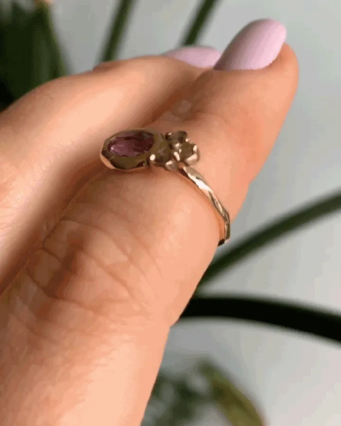 Rings Hiroyo Pebble Ring Freedom Pink Sapphire Rings Hiroyo Pebble Ring Freedom Pink Sapphire