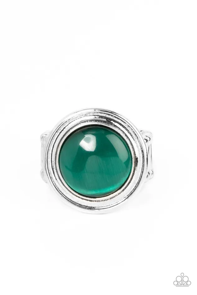Rings Laguna Luminosity Green Ring Jewelry by Bretta Paparazzi Accessories