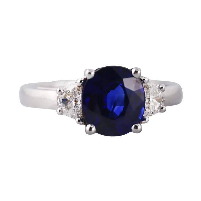 Rings Not Signed 312ct Sapphire Diamond Gold Ring