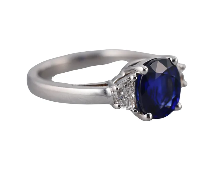 Rings Not Signed 312ct Sapphire Diamond Gold Ring