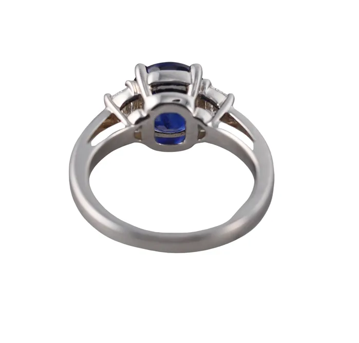 Rings Not Signed 312ct Sapphire Diamond Gold Ring