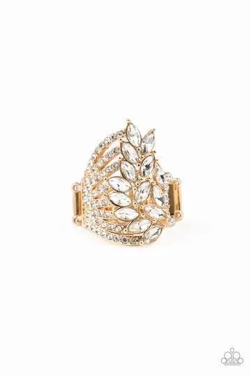 Rings Paparazzi Accessories ClearCut Cascade Gold Ring Jewelry by Bretta