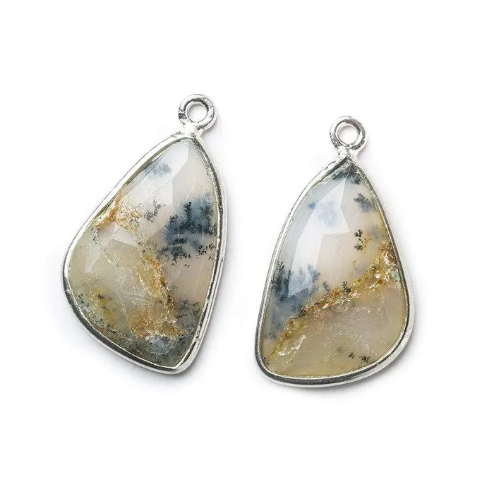 Rings Sterling Silver Bezel Dendritic Opal Freeform Shape Set of 2 Pendants 27x13mm Beadsofcambaycom Rings Sterling Silver Bezel Dendritic Opal Freeform Shape Set of 2 Pendants 27x13mm Beadsofcambaycom