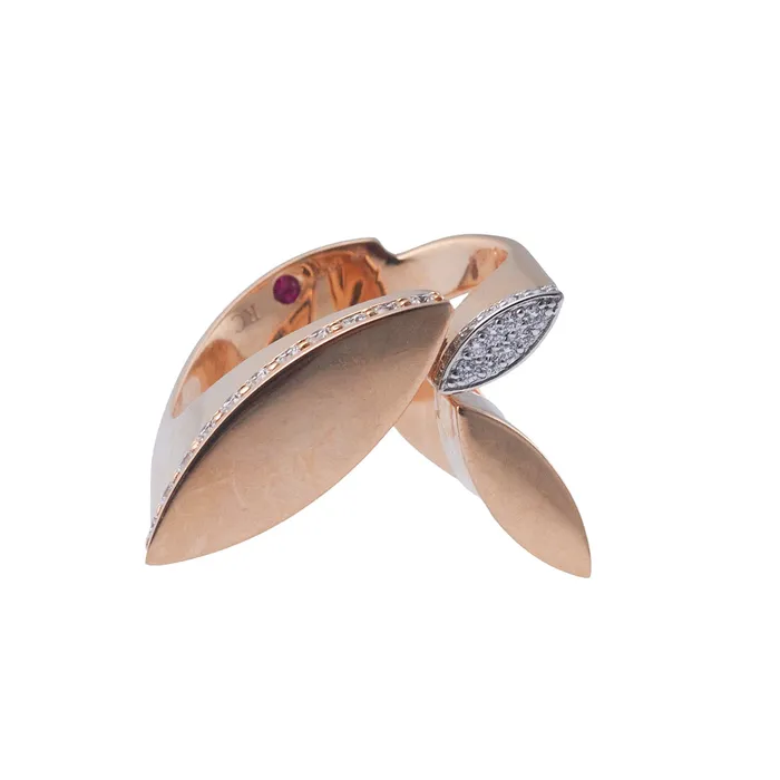 Roberto Coin Rings Roberto Coin Rose Gold Diamond Statement Ring