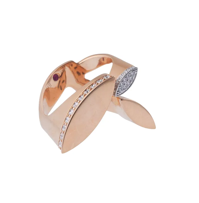 Roberto Coin Rings Roberto Coin Rose Gold Diamond Statement Ring