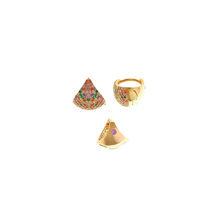 Salvatore Plata Earrings Womens earrings in a triangular shape with gold plating and colored zirconias Salvatore Plata VIBRANT Salvatore Plata Earrings Womens earrings in a triangular shape with gold plating and colored zirconias Salvatore Plata VIBRANT