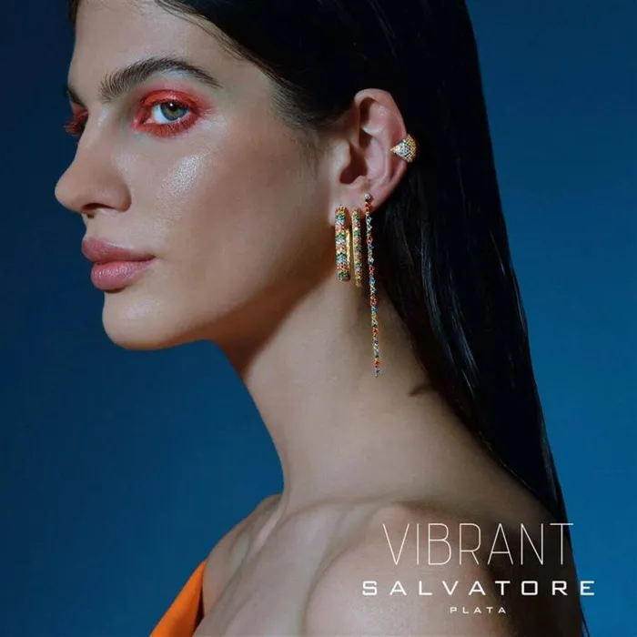 Salvatore Plata Earrings Womens earrings in a triangular shape with gold plating and colored zirconias Salvatore Plata VIBRANT Salvatore Plata Earrings Womens earrings in a triangular shape with gold plating and colored zirconias Salvatore Plata VIBRANT