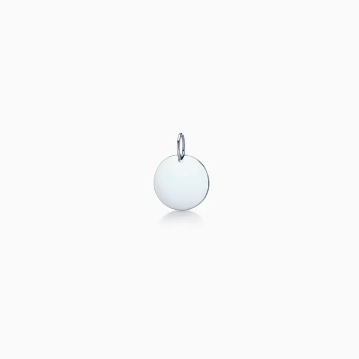 Sandy Steven Engravers 12 inch 14k White Gold Disc Charm Pendant Engravable Charm Necklaces Sandy Steven Engravers 12 inch 14k White Gold Disc Charm Pendant Engravable Charm Necklaces