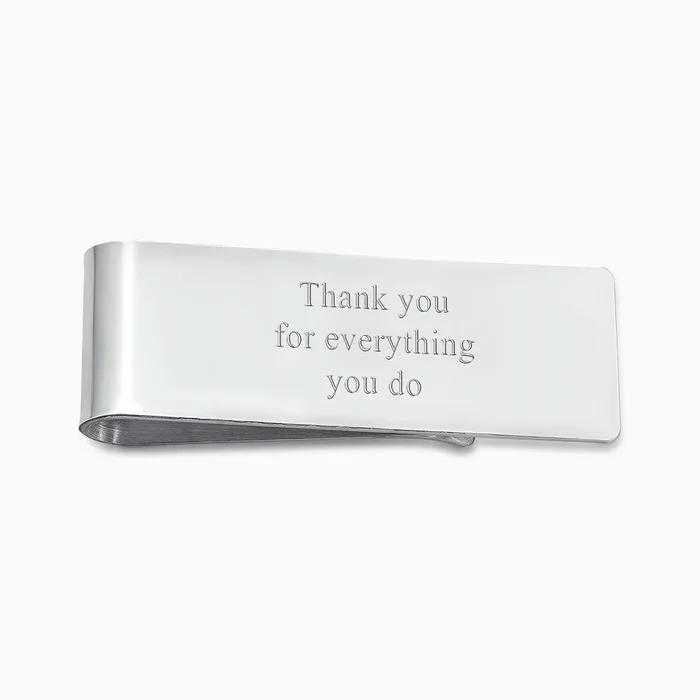 Sandy Steven Engravers Engravable Classic Sterling Silver Money Clip Rings