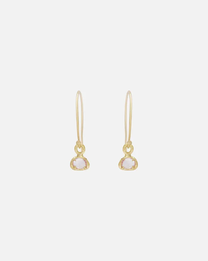 Silk Rose Cut Pink Sapphire Earrings Hiroyo Earrings