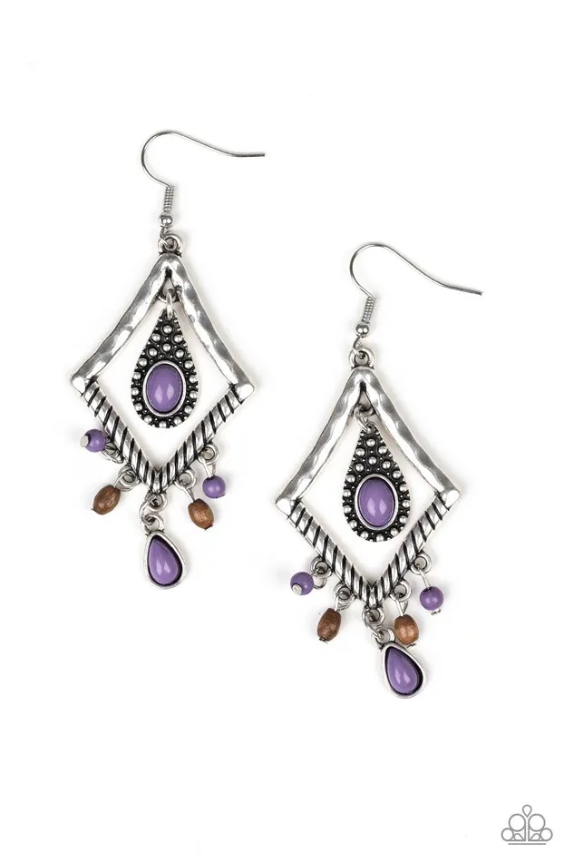 Southern Sunsets Purple Earrings Jewelry by Bretta Paparazzi Accessories Earrings