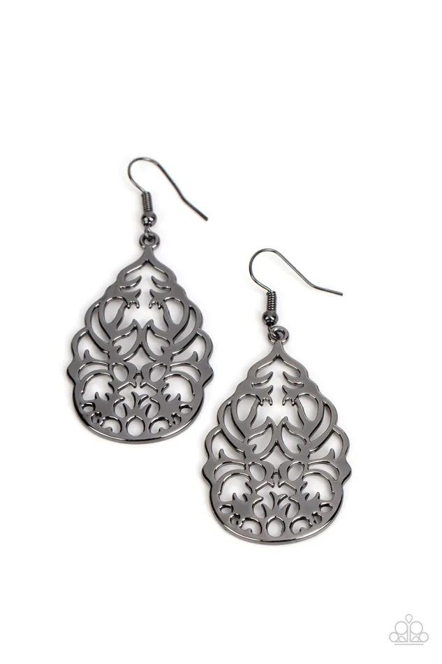 Vineyard Vista Black Earrings Jewelry by Bretta Paparazzi Accessories Earrings