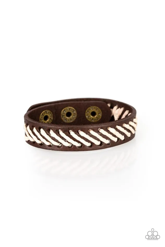Watch Your BACKPACKER Brown Urban Bracelet Jewelry By Bretta Paparazzi Accessories Bracelets
