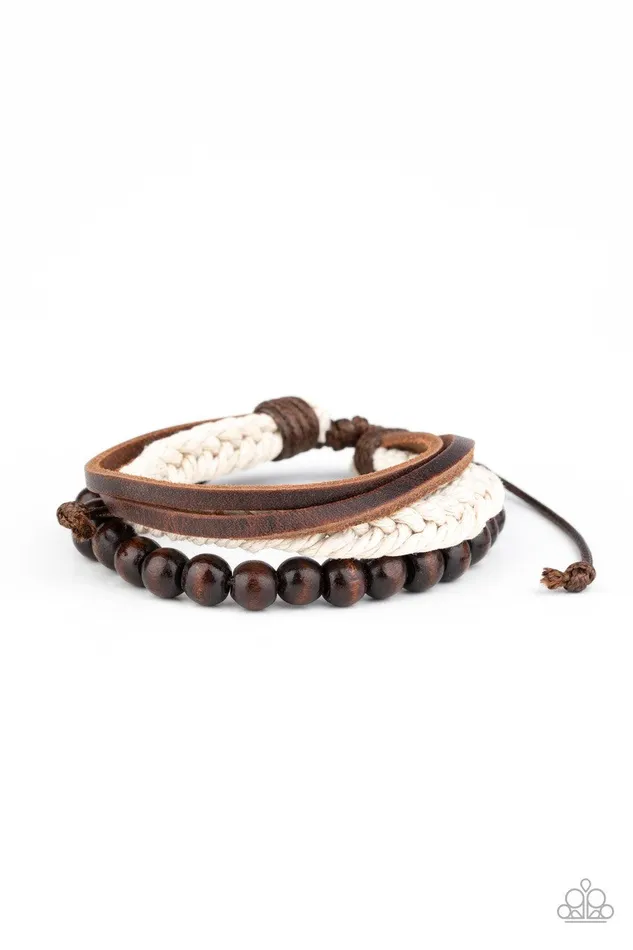 Wildly Wrangler Brown Urban Bracelet Jewelry by Bretta Paparazzi Accessories Bracelets