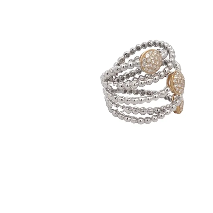 YaninaCo Jewelry Rings White and Yellow Caviar Beaded Ring YaninaCo Jewelry Rings White and Yellow Caviar Beaded Ring