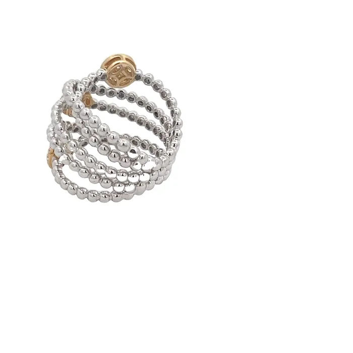 YaninaCo Jewelry Rings White and Yellow Caviar Beaded Ring YaninaCo Jewelry Rings White and Yellow Caviar Beaded Ring
