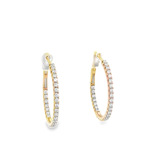 Yellow Gold Inside Out Hoop Earrings YaninaCo Jewelry Earrings