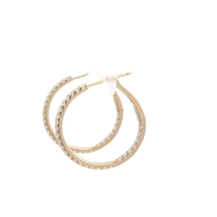 Yellow Gold Inside Out Hoop Earrings YaninaCo Jewelry Earrings